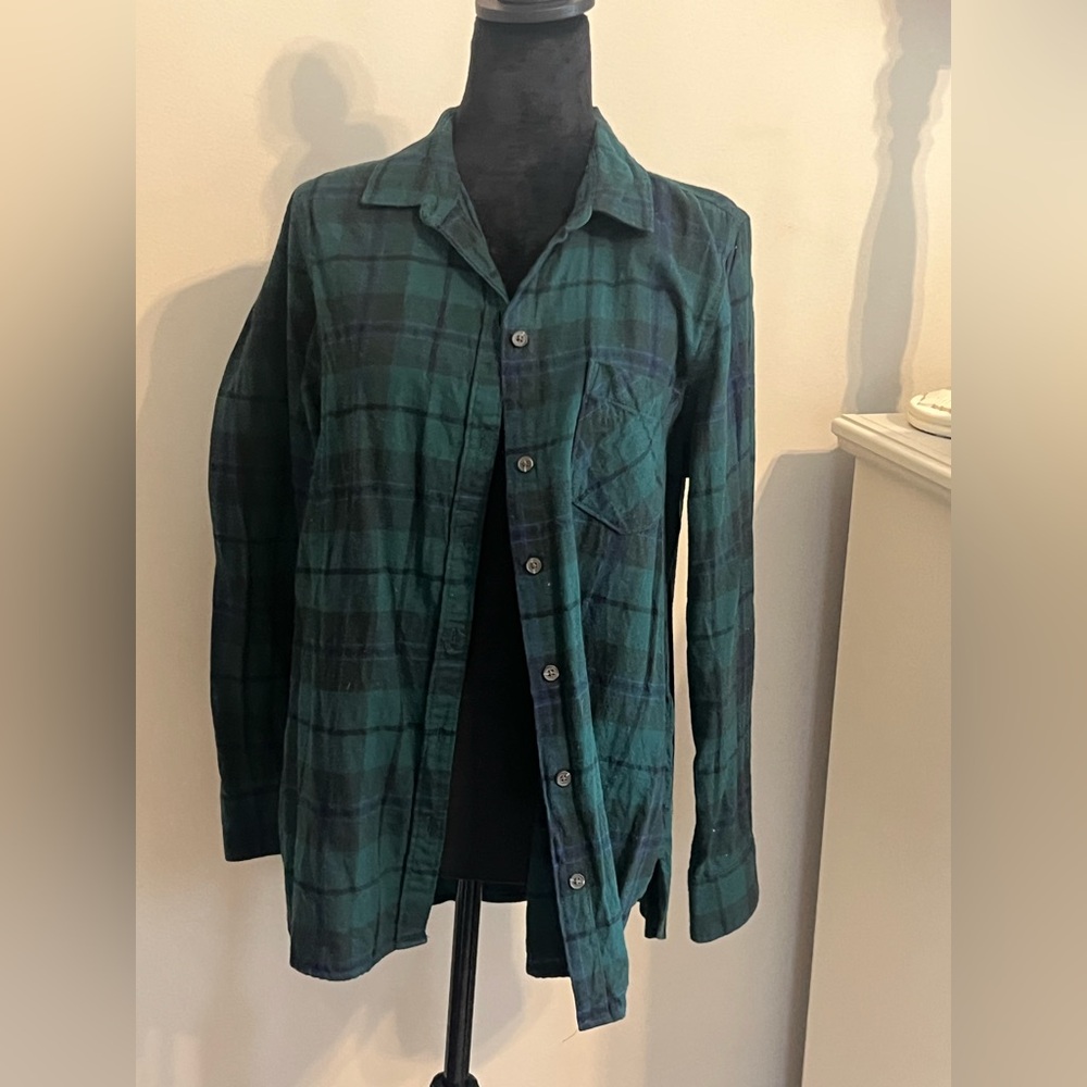 Old Navy Men's Teal Plaid Shirt Jacket